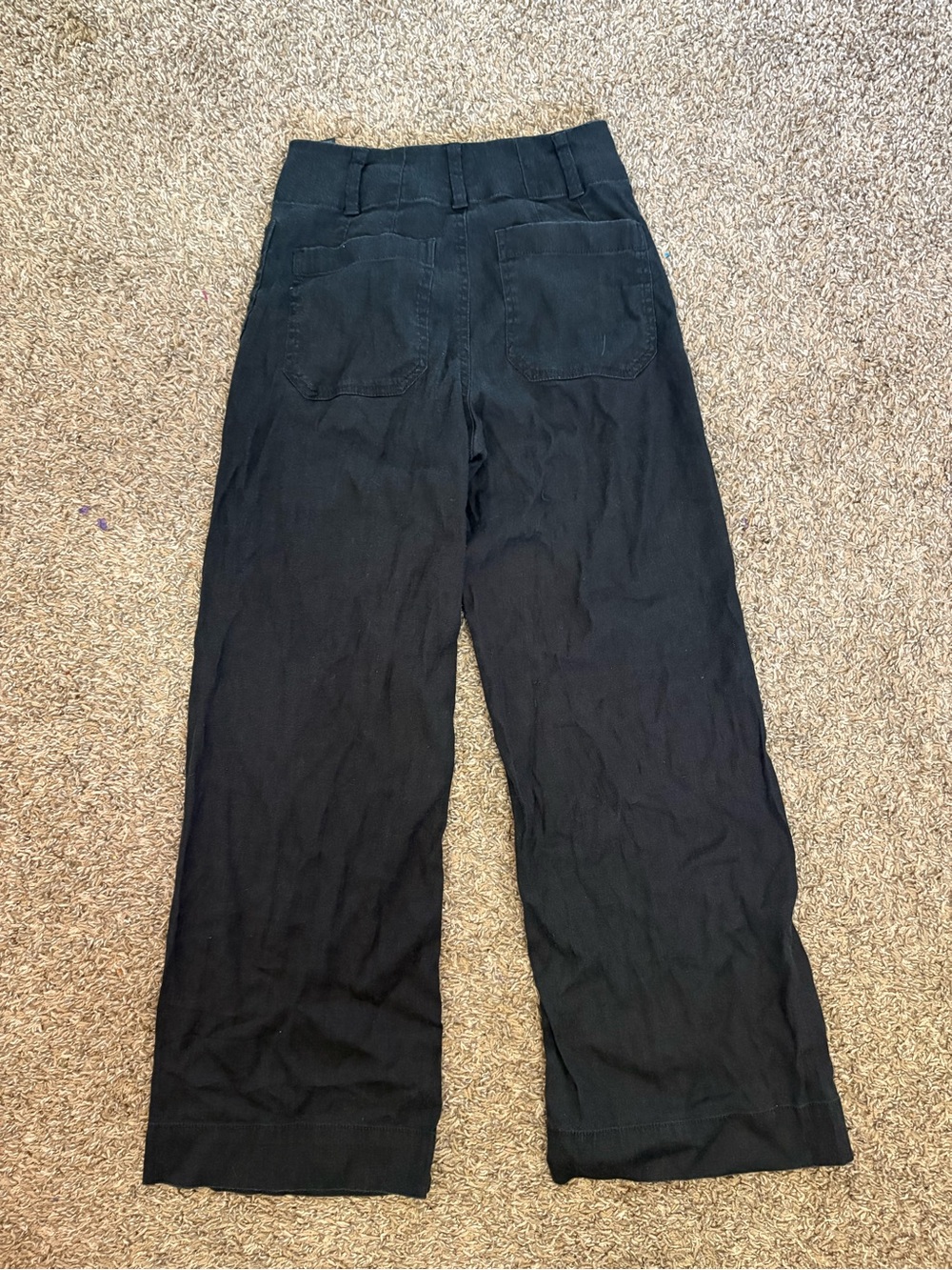 Anthropologie MAEVE The Colette Crop Pants Black Viscose Linen Cotton Size 23 - Picture 7 of 9